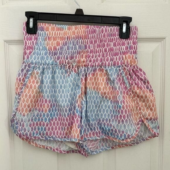 Free People FP Movement The Way Home Shorts Multicolor Logo Size Small Pink - Picture 1 of 4